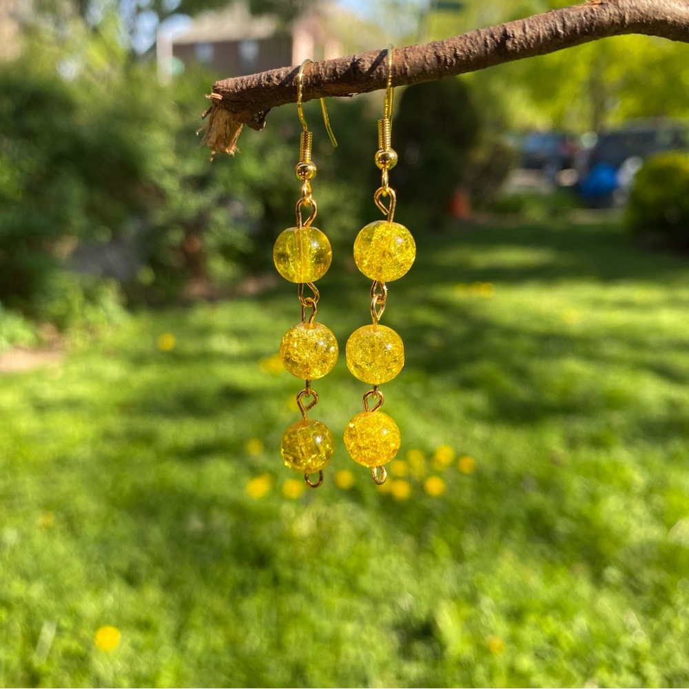 Yellow dangle earrings